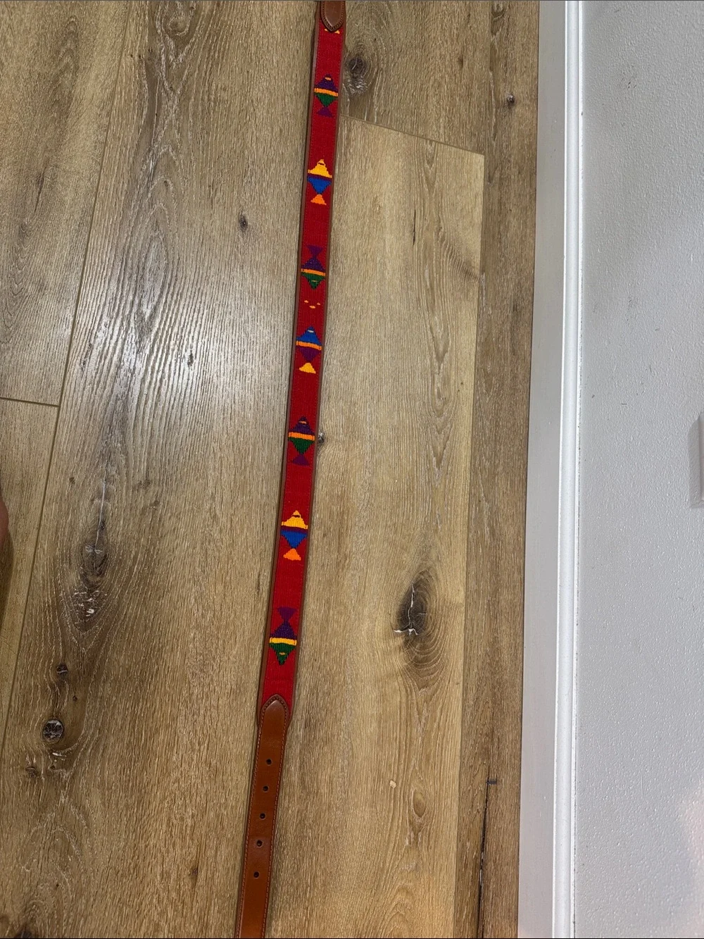 Vintage Orvis Embroidered Leather-Trim Women's fish Belt
